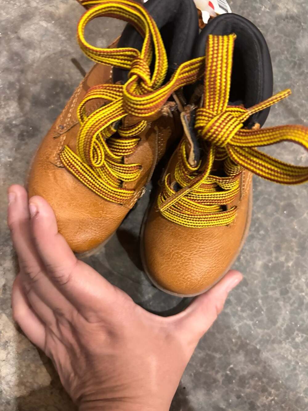 Carter's Toddler Brown Leather-Look Lace-Up Work Boots Size 9